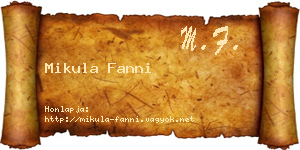 Mikula Fanni névjegykártya