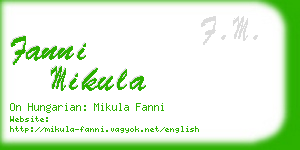 fanni mikula business card